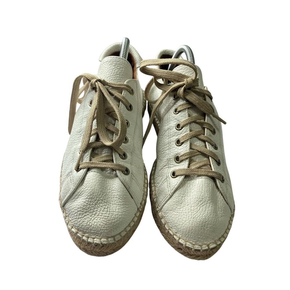 Maypol Espadrille Sneakers White Soft Leather Lace Up Casual Shoes‎ Anthropology - Picture 2 of 10